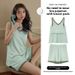 "Cool Ice Silk" Sommerpyjama mit Brustpolstern für Damen | Weste-Shorts-Set mit Fäden, ärmellos, lässig, Loungewear für Studenten_voghion.com