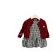 Kinderkleding Kind Ster Ronde Babymeisje Koreaanse Versie Geruite Rok Mouwloos Bloemknop Prinses Rok Liefde Rood Cardigan Jas Stijlvol Pak_voghion.com