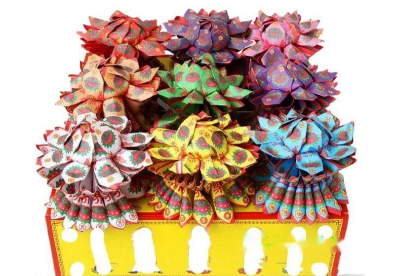 Handmade Nine-Turn Lotus Finished Product Hand-Folded Nine-Petal Ghost Money Funeral Burning Yellow Paper Mid-Autumn_voghion.com