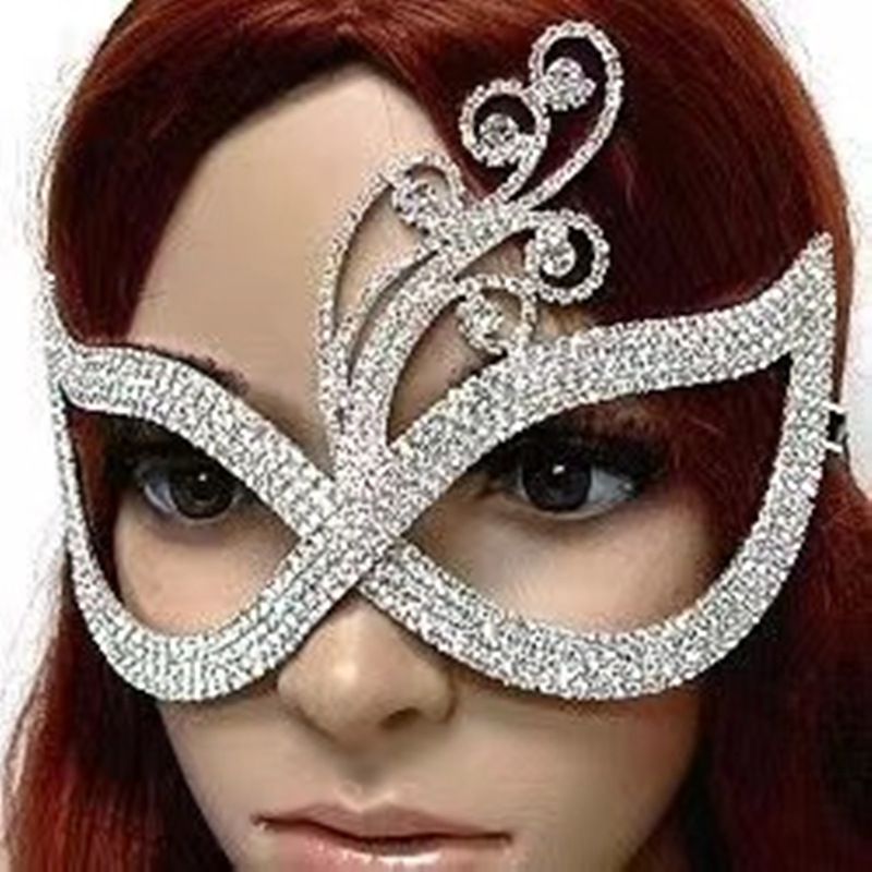 Ins blogger's overdreven strass masker, modieuze make-up, dansfeest en accessoires, masker_voghion.com