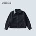 Modern Minimalist Zip-Up Jacket For Men - Premium Polyester Blend Oversized Lapel Coat With Contrast Stitching (Black/Tan/Beige)_voghion.com