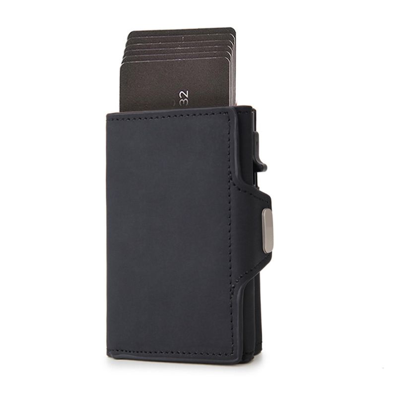 Nuovo portafoglio da uomo in lega di alluminio con cerniera, clip per monete, borsa per carte in metallo in fibra di carbonio_voghion.com