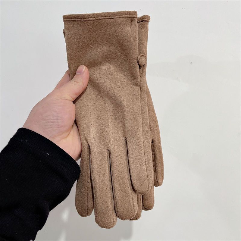 Women's winter suede glov with touch screen for driving, anti cold windproof riding glov, spring and autumn new_voghion.com