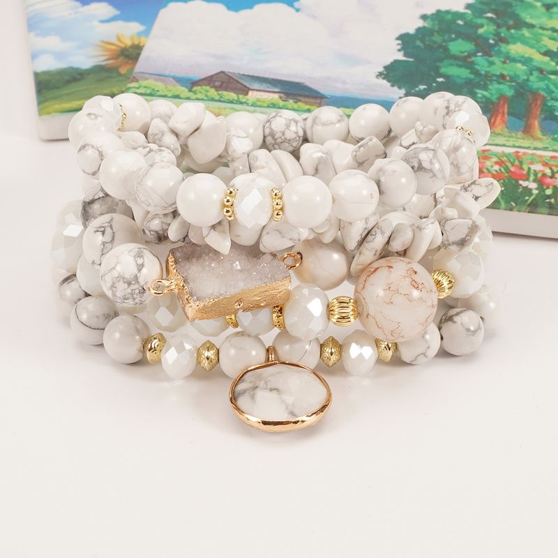 Amestec de muguri de cristal Obsidian Alb Turcoaz, Stil Boem, Stivuire_voghion.com