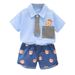 Conjunto de dos piezas de manga corta con cuadros de dibujos animados para niños de verano 4 Ropa para niños 1 Tendencia de moda para niños de 1 a 2 años_voghion.com