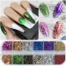Arte Clavo Spangles Nail Glitter Flakes Sequin 12pcs in 1 Rose Gold Silver DIY Butterfly Dipping Powder for Acrylic Nails Tools_voghion.com