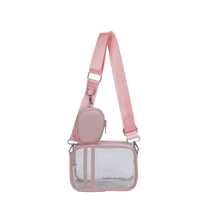 Nuova borsa a tracolla da donna semplice e trasparente, alla moda, in morbida pelle PU, con portamonete casual da spiaggia_voghion.com