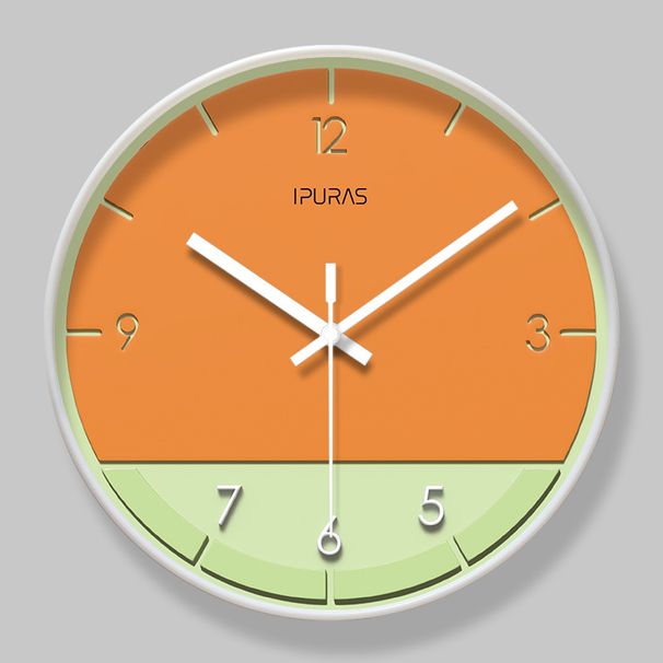 Yipula 7052 Simple Modern Wall Round Plastic Battery Scanning Silent Bedroom Nordic Clock_voghion.com