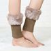 Calcetines cortos de felpa con solapa y cubrebotas para mujer, de punto, de lana, para otoño e invierno, nuevos._voghion.com
