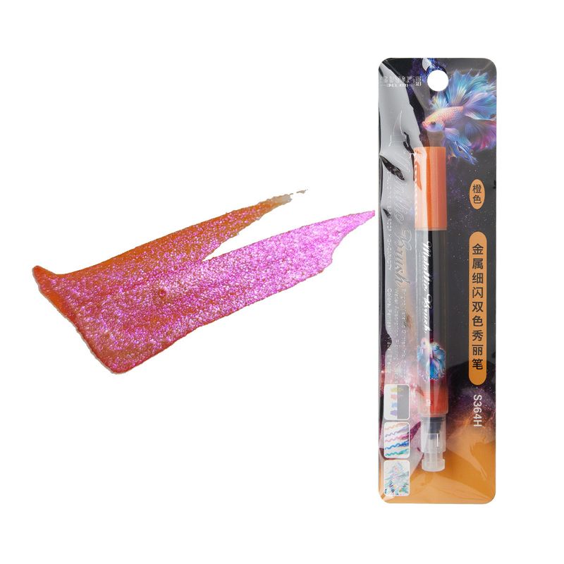 Feutres pinceaux métalliques scintillants pour calligraphie et art – Pointe souple, couleurs vives, idéal pour les étudiants et les artistes (lot de 8 couleurs assorties)_voghion.com