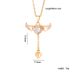 Cupid's Heart Pink Zircon Copper Micro Inlay Dynamic Wings Movable Necklace For Women Light Luxury Collarbone Chain_voghion.com