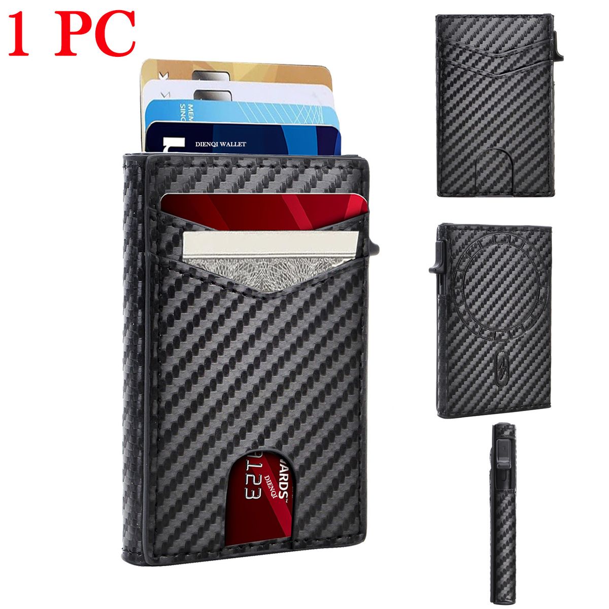 RFID-Magnetkartenhalter Kartenhalter Herrenbrieftasche Tragbarer starker Magnetkartenhalter Kartenhalter aus Kohlefaser_voghion.com