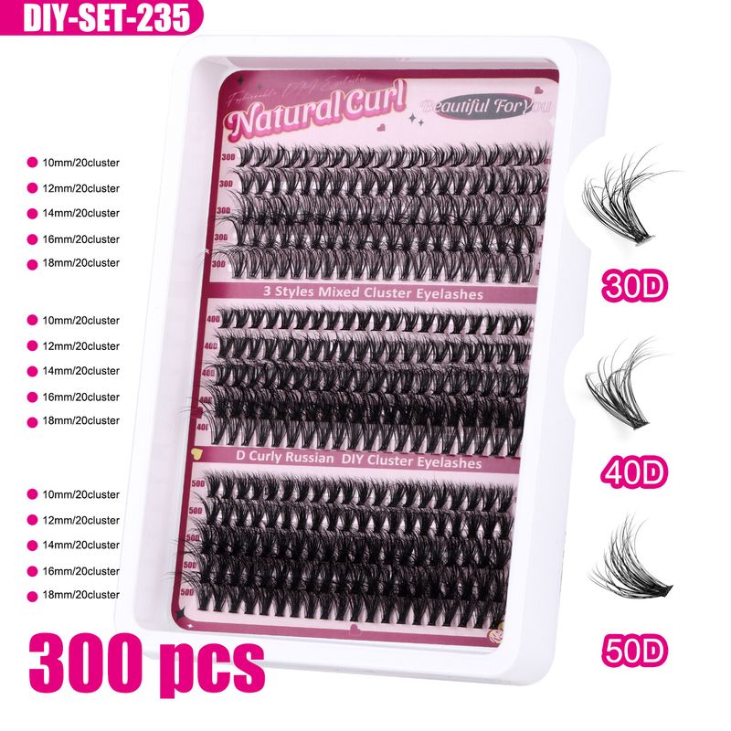 Natürliche dicke einzelne falsche Wimpern, europäische und amerikanische Simulation, täglich, DIY, segmentiert, D-gewellt, gewellte Wimpern_voghion.com