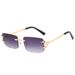 VOOTHOST New Rectangle Rimless Sunglasses Retro Brand Designer Clear Ocean Gradient Eyewear Men Women UV400 Sun Glasses F0285_voghion.com
