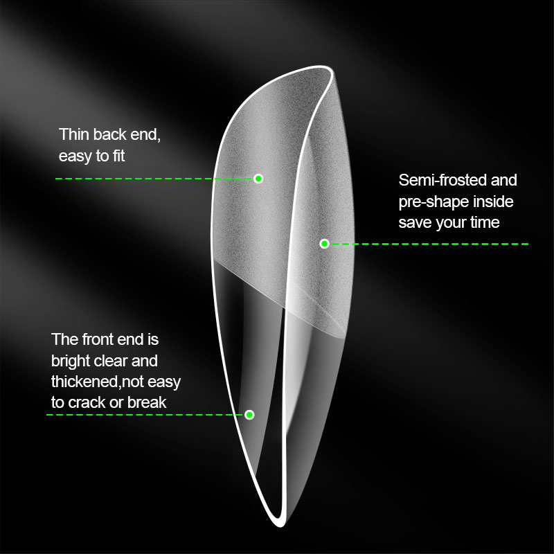 120pcs False Nails Acrylic Press on Nails Coffin Artificial Nails Clear/Semi-matte Tips for Extension Manicure Tool_voghion.com