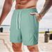 Ανδρικά Ρούχα Νέο καλοκαιρινό μονόχρωμο αθλητικό παντελόνι με κορδόνια, απλό σορτς πέντε σημείων από κοτλέ, ανδρικό σορτς με πολλές τσέπες, casual παντελόνι_voghion.com