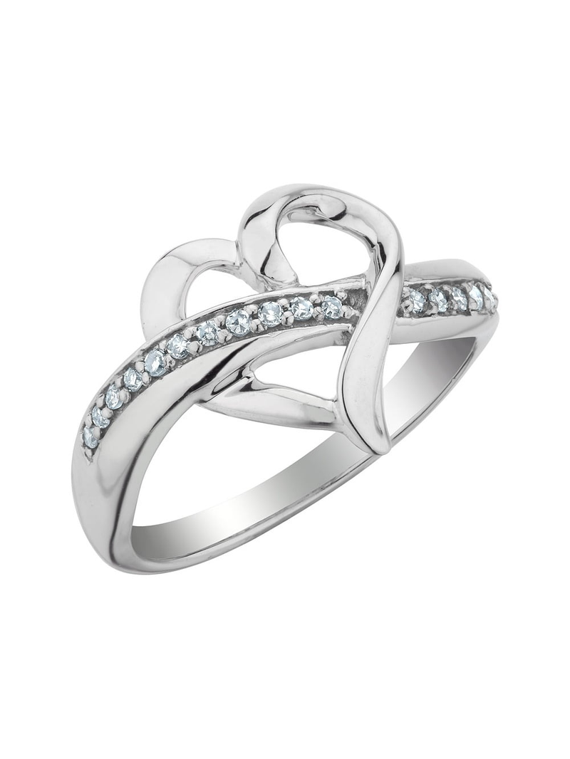 Diamond Heart Promise Ring 1/10 Carat (Ctw) σε Sterling Sier_voghion.com