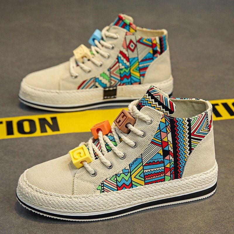 Herren High Top Board Herren Herbst 2023 Neue Mode Herren Casual Sports Jugend Student Stoffschuhe_voghion.com