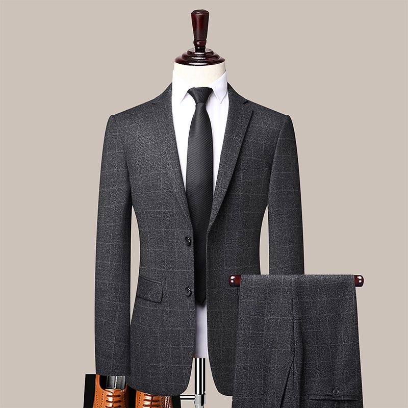 Costume pour hommes, costume formel de printemps et d'automne, veste de costume slim pour marié, tenue professionnelle décontractée, costume haut pour hommes_voghion.com