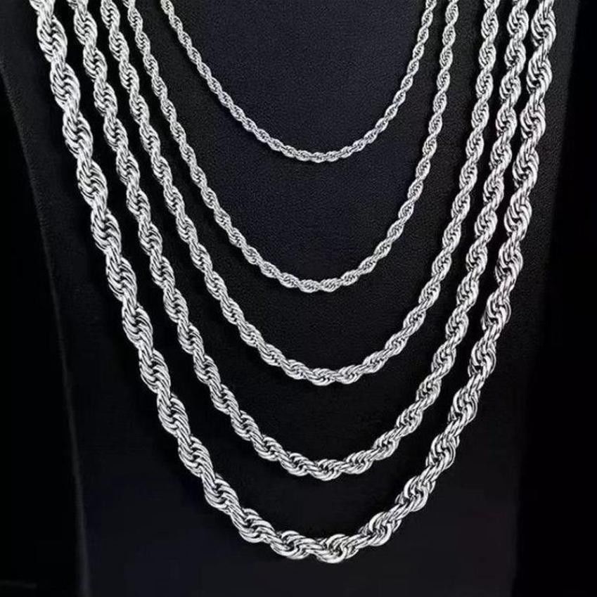 Geflochtene Halskette für Männer und Frauen, 999 reines Silber, Schlüsselbeinanhänger, Pullover, Wasserwellenkette, Qixi-Festival-Geschenk_voghion.com