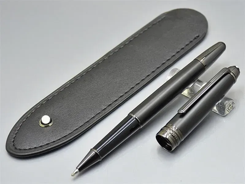 Velkoobchod Velkoobchod Pošlete 1 dárek zdarma Kožená taška Matná černá Rollerball pera Kuličkové pero Školní kancelářské potřeby s číslem série_voghion.com