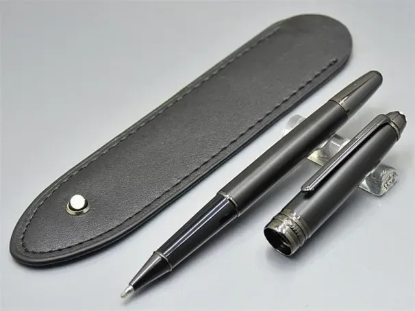 Velkoobchod Velkoobchod Pošlete 1 dárek zdarma Kožená taška Matná černá Rollerball pera Kuličkové pero Školní kancelářské potřeby s číslem série_voghion.com