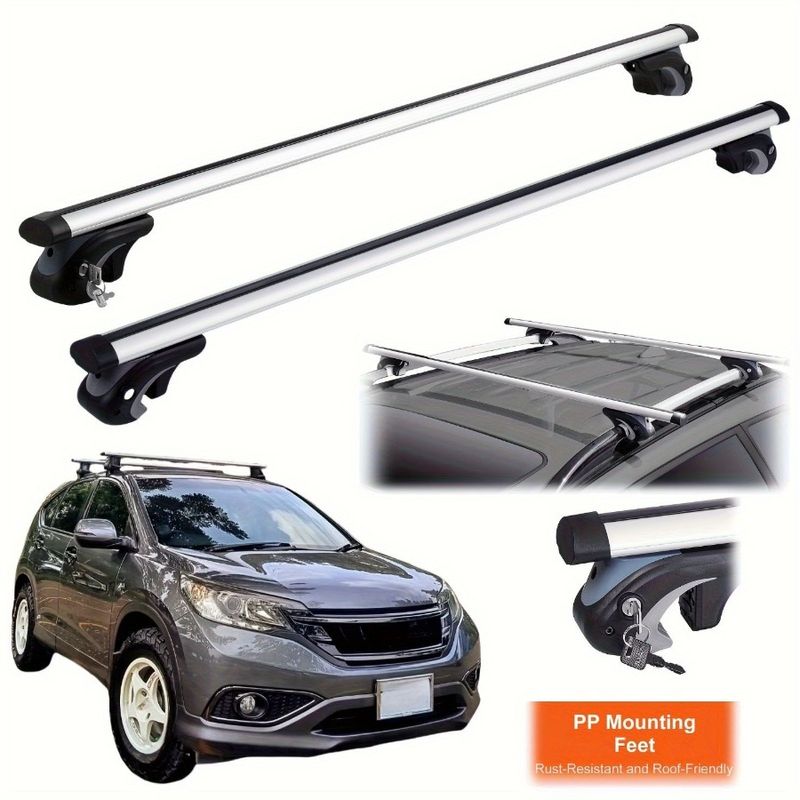 Cross Bars Rack Side Raised 2pcs Gap 54 Capacit Lbs Fit Load Crossbars With Rail Existing Rack Universal Roof 200 Roof Aluminum_voghion.com