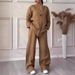 Women's Clothing Fashion Comfortable Loose Tops Wide Leg Pants Casual Cotton Linen Suit_voghion.com