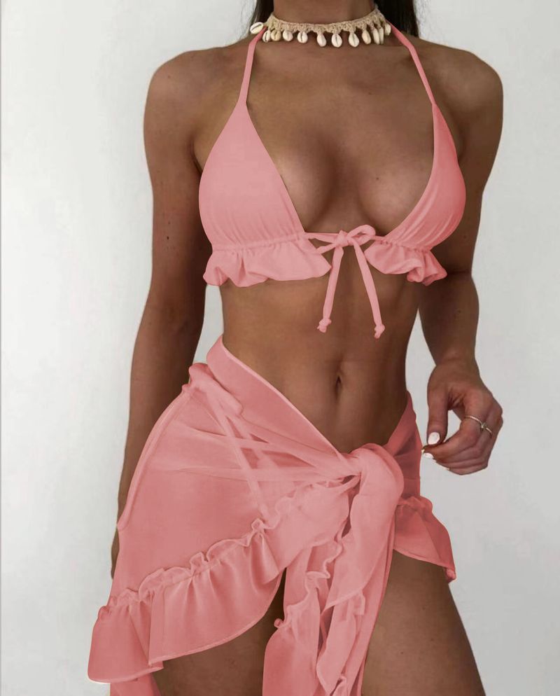 mesh skirt pleated swimsuit bikini bikini _voghion.com
