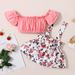 Ins Populaire Babymeisjesjurk Kleine Bloemenprint Jarretelrok Tweedelige Set_voghion.com