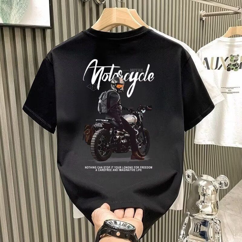 men's Summer short-sleeved T-shirt for men Hong Kong fashion brand loose large size half-sleeved top handsome trend casual all-match T-shirt_voghion.com