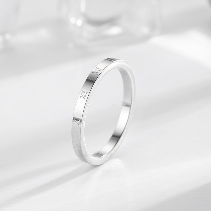 Bijoux pour femme, bague en acier inoxydable, bague en acier titane, bague ronde, design de niche, bijoux tendance_voghion.com