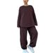 Damen-Freizeit-Set mit Langarm-Hoodie und Jogginghose – Oversized-Passform, Polyester-Spandex-Mischgewebe, Taschen (S-5XL, Grau/Khaki/Grün/Braun/Schwarz)_voghion.com