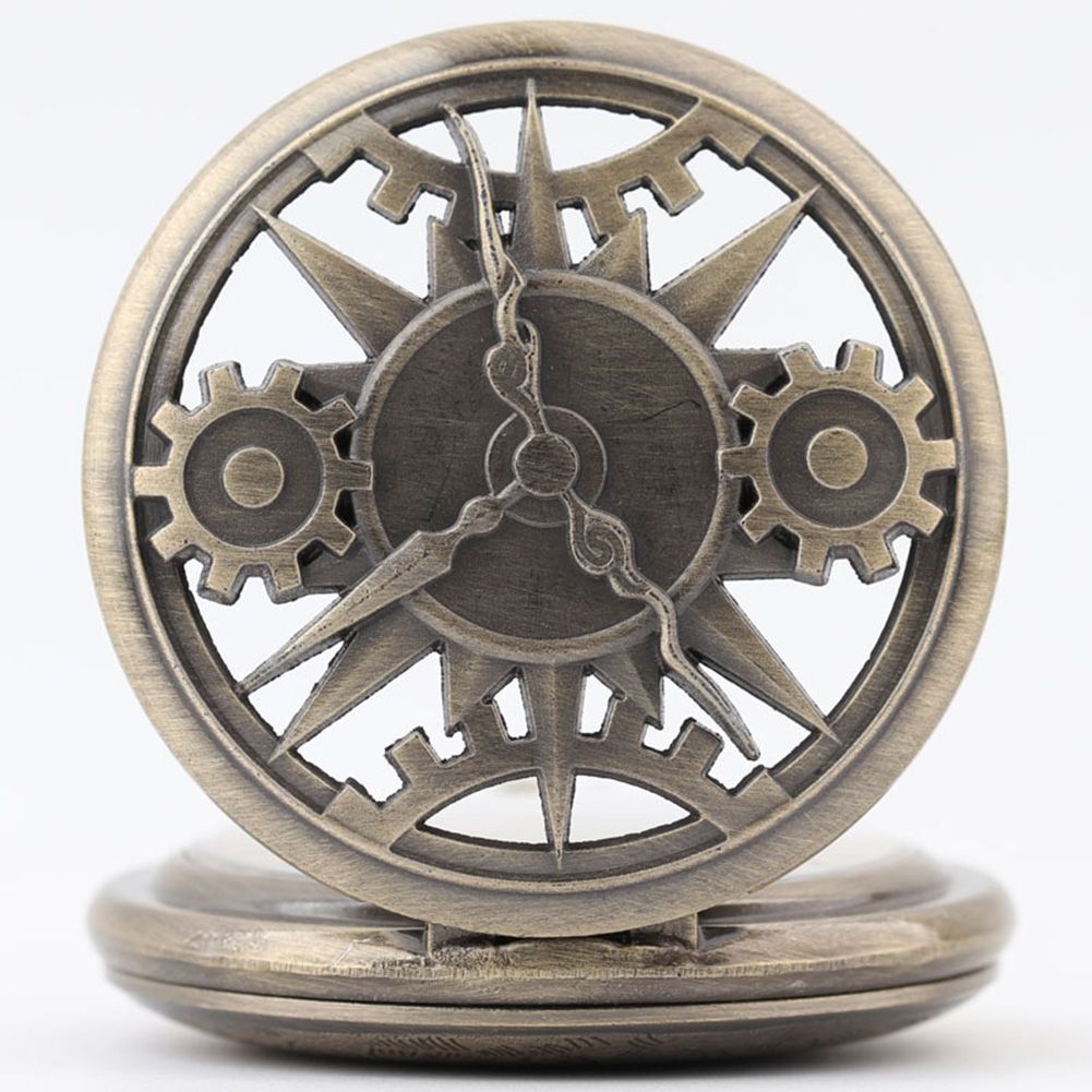 Qianbihe Vintage Unisex Hollow Gear araabia numbriga kvartsist taskukella ripats kaelakee_voghion.com