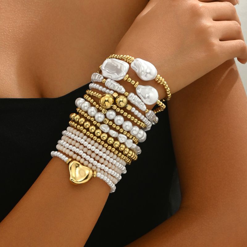 Fashion Commuter Style Women's Geometric Bracelet Set Personalized Beads Niche Design High End Multi Layer Bracelet_voghion.com