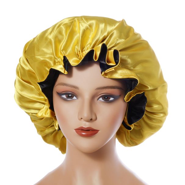 Double Layer Satin Nightcap - Lace-Trimmed Comfort Cap For Chemotherapy, Nursing & Hair Care_voghion.com