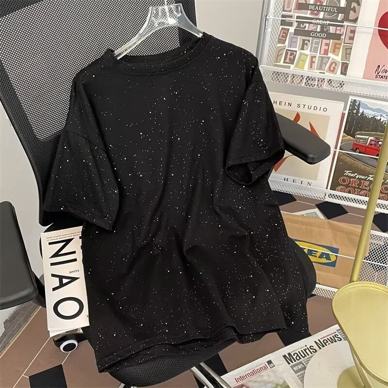 Herrenbekleidung Mode Locker Rundhals Lässig Gestricktes Textur T-Shirt_voghion.com