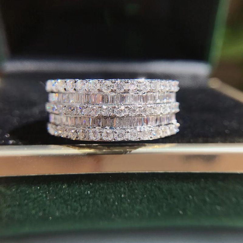 Cao Shi, anello singolo alla moda con zirconi intarsiati a semicerchio, per donna, unico e alla moda, per feste di nicchia._voghion.com