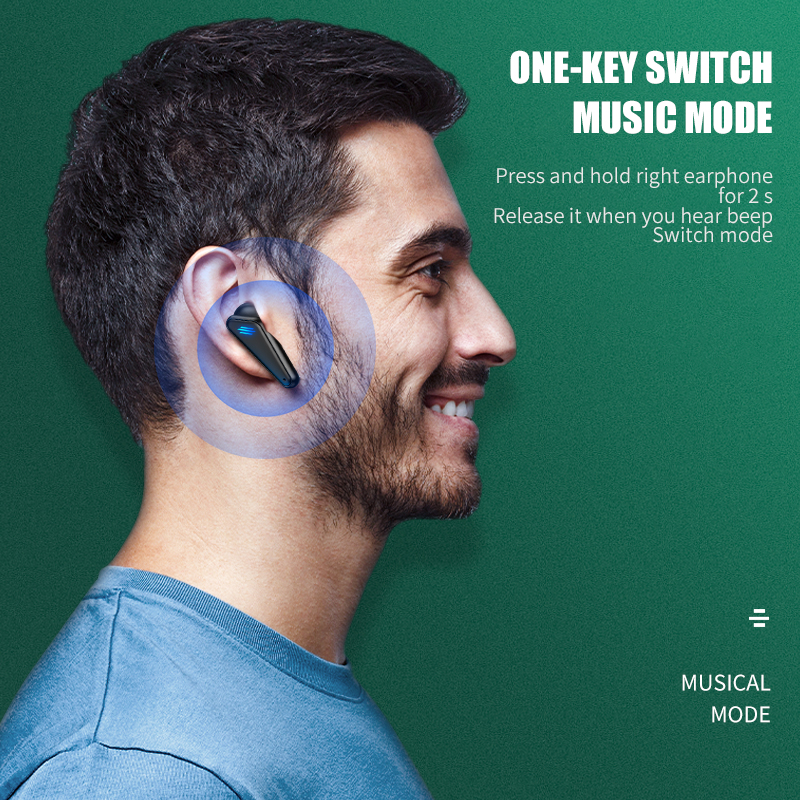 Professional Gaming Earbuds Wireless Earphone Bluetooth 5.0 Low Latency Dual Mode Surround Stereo Bass Sound With Microphone_voghion.com