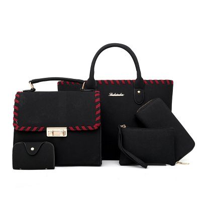 Damenmode-Umhängetaschen-Set, 5-teilige Crossbody-Tragetaschen-Kombination mit weicher PU-Textur, Mutter-Kind-Umhängetasche mit einer Schulter, Handtasche, gefrostete Tasche_voghion.com