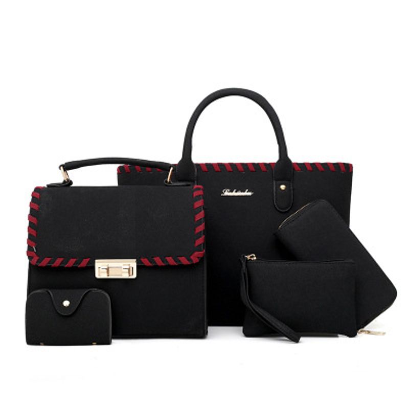Damenmode-Umhängetaschen-Set, 5-teilige Crossbody-Tragetaschen-Kombination mit weicher PU-Textur, Mutter-Kind-Umhängetasche mit einer Schulter, Handtasche, gefrostete Tasche_voghion.com