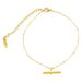 Minimalist Stainless Steel Gold-Plated Personality T-Bar Barbell Pendant Round Bead Chain Anklet For Women_voghion.com