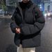Giacca invernale imbottita in cotone da uomo, colletto largo alla moda, giacca spessa e calda, abbigliamento imbottito in cotone da uomo_voghion.com