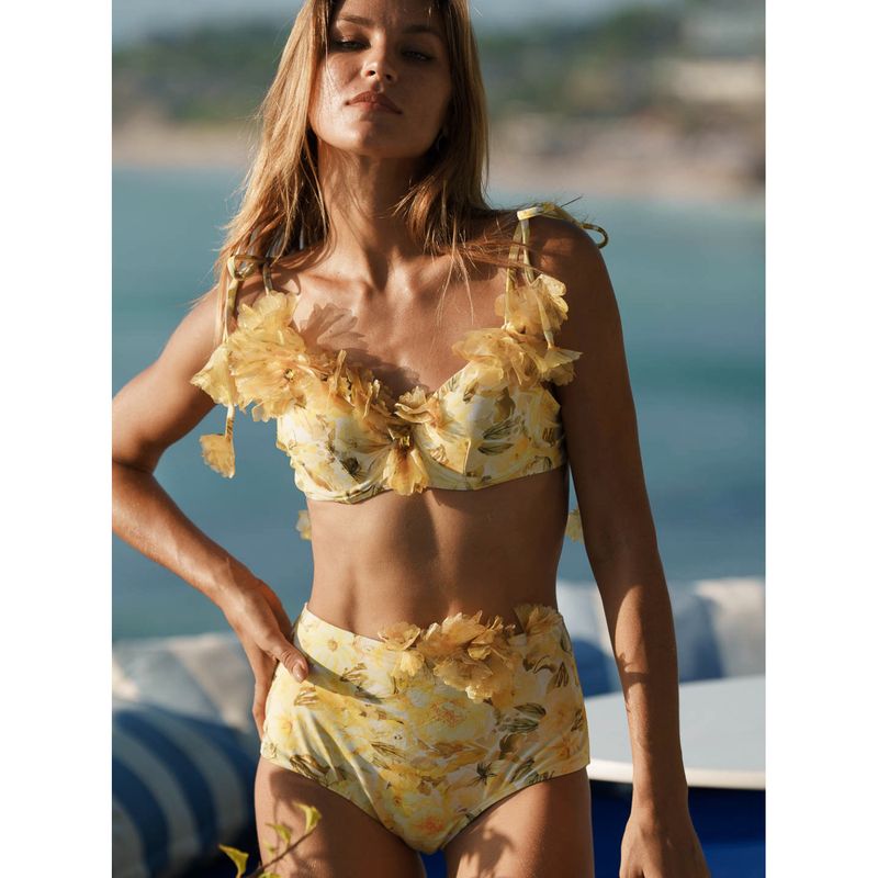 Vêtements pour femmes Bikini Nouveau Style Petit Frais Floral Taille Haute Split Maillot De Bain Costume Femme Style Chaud_voghion.com