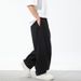 Men's Clothing Men's Spring And Summer New Loose Drape Slightly Tapered Bloomers Split Designtrousers_voghion.com