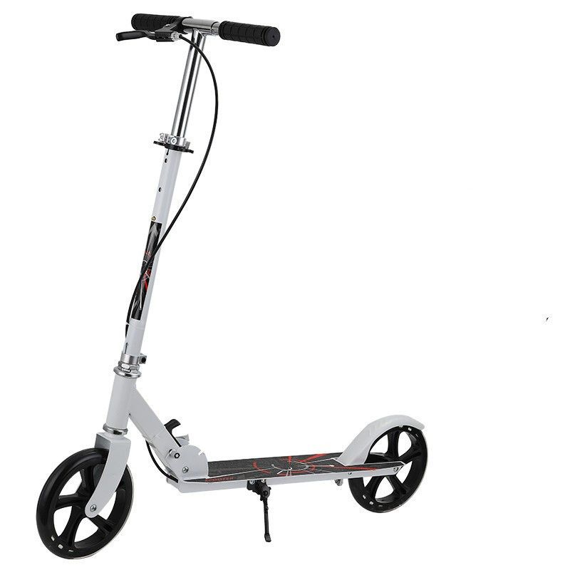 Scooter Youth Large Wheel Two-Wheel Foldable City Adult Hand Brake Commuter_voghion.com