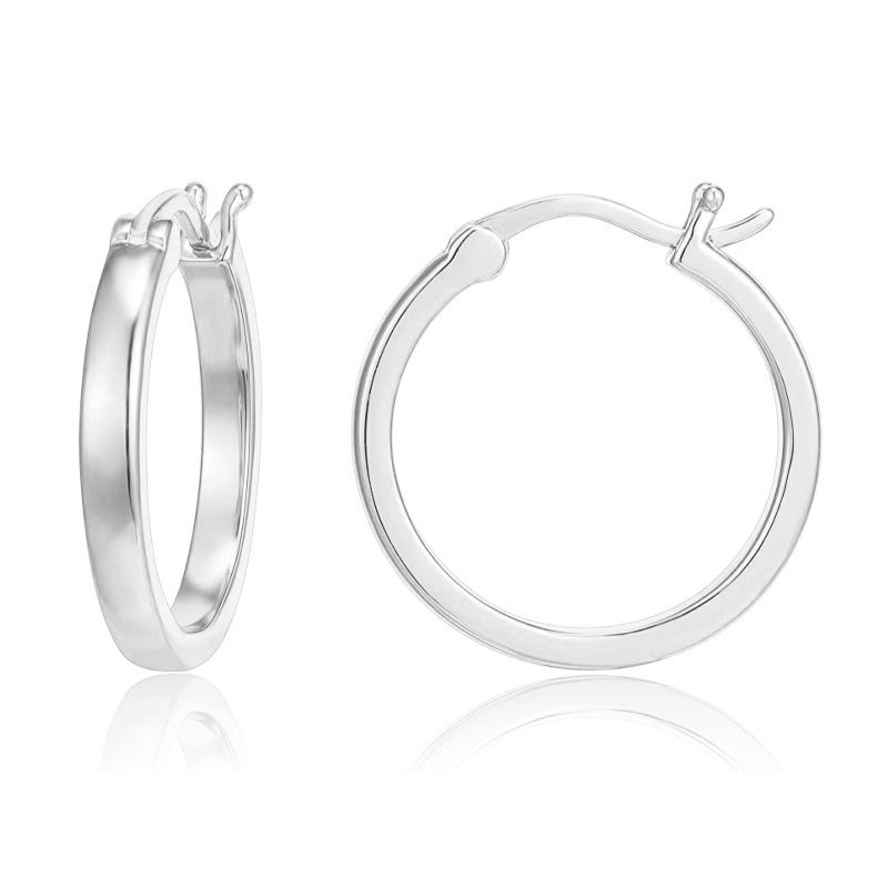 Zilveren naald O-vormige oorbellen Gladde ronde kleine frisse populaire oorbellen Vrouwelijke sieraden_voghion.com