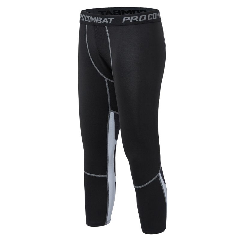 Men's Sports print camouflage capri tights Training fitness Basketball Football Running Sweat dry Breathable tights_voghion.com