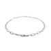 14k White Gold Anklet with Fancy Hammered Oval Links_voghion.com
