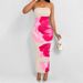 Spring New Women's Fashion Elegant Bodycon Off-Shoulder Printed Dress_voghion.com